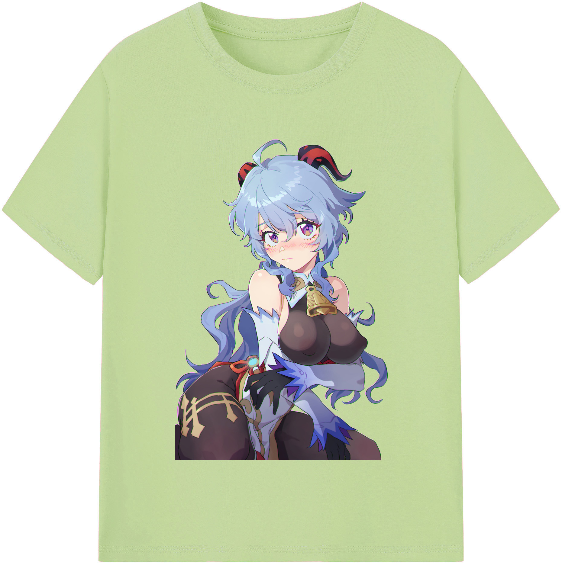 げんし神 甘雨 かんう genshin Ganyu 綿100％半袖Tシャツ（フロントプリント）